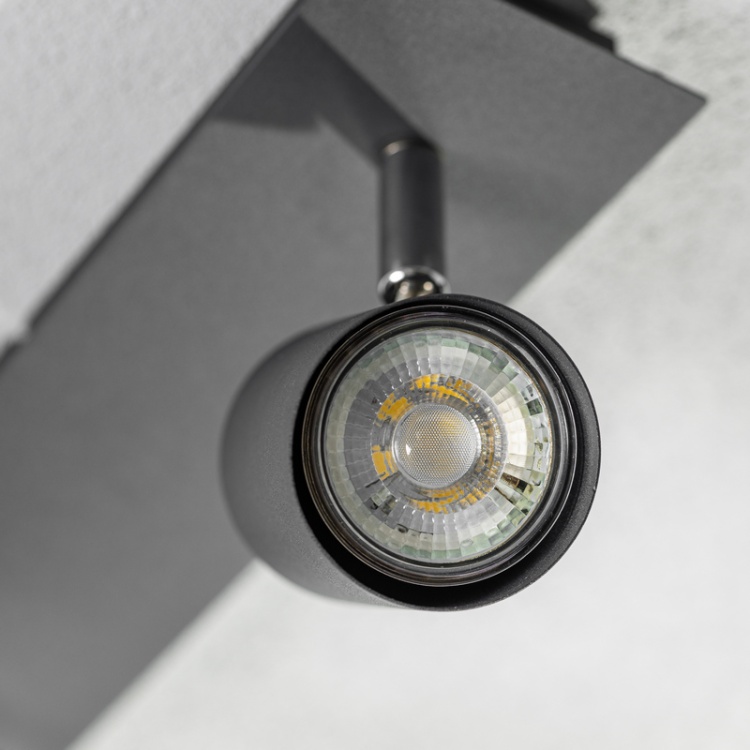 Oprawa sufitowa VENETO podtynkowa 2xGU10 IP20 czarna GTV zbliżenie