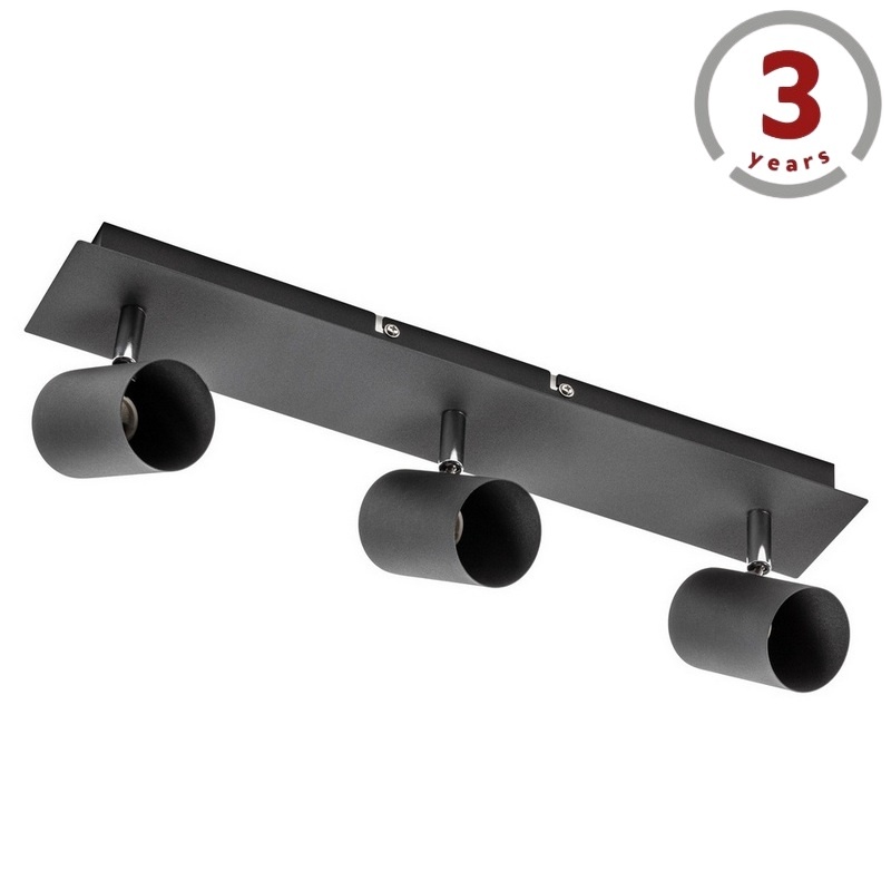 Oprawa sufitowa VENETO podtynkowa 3xGU10 IP20 czarna GTV 3 lata gwarancji
