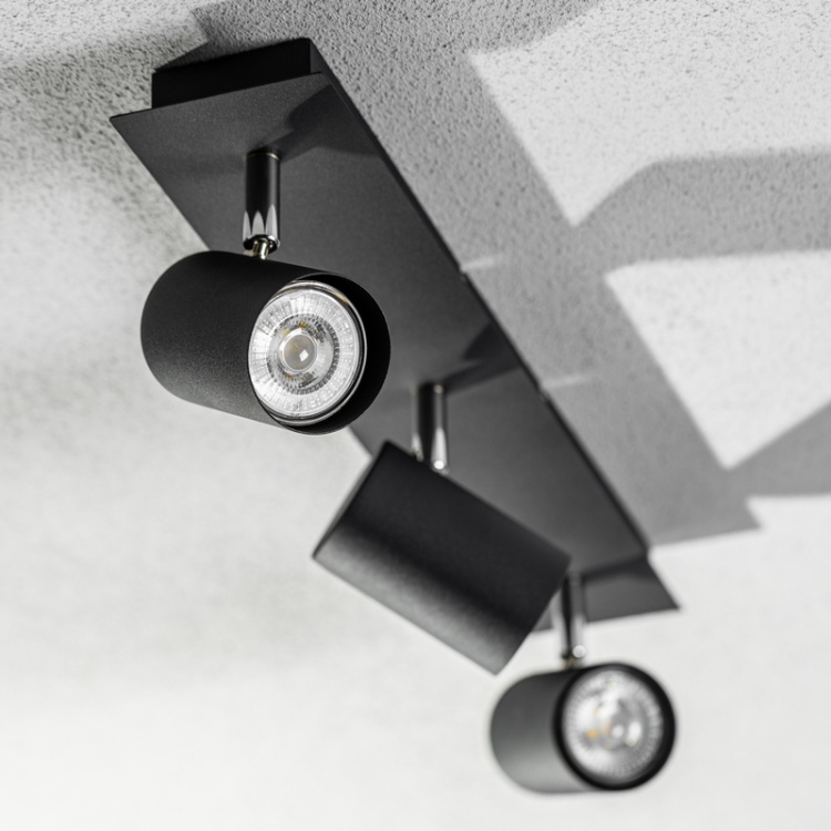 Oprawa sufitowa VENETO podtynkowa 3xGU10 IP20 czarna GTV