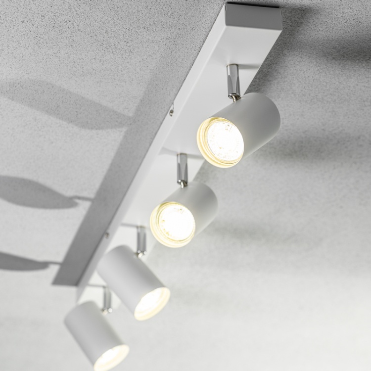 Oprawa sufitowa VENETO podtynkowa 4xGU10 IP20 biała GTV zaświecona