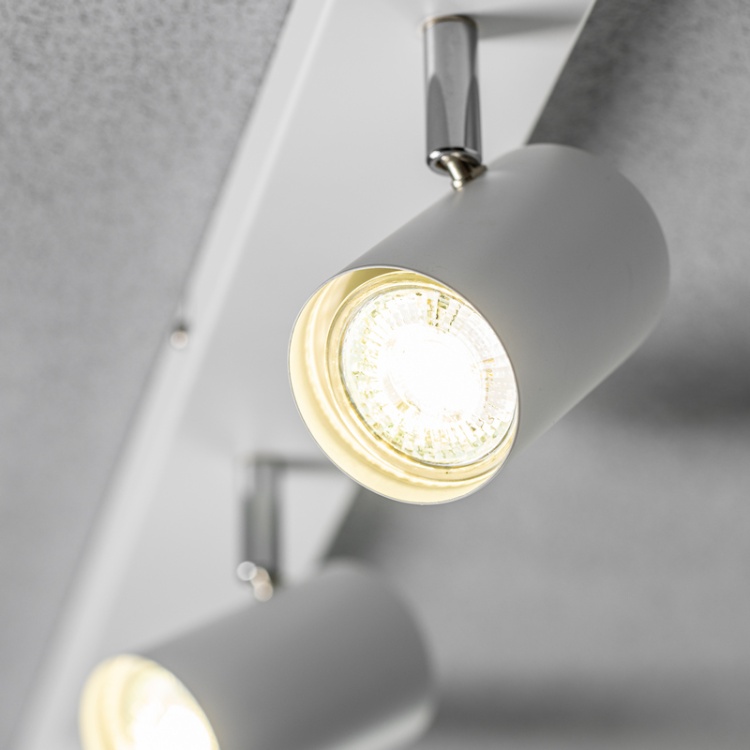 Oprawa sufitowa VENETO podtynkowa 4xGU10 IP20 biała GTV zbliżenie zaświecona