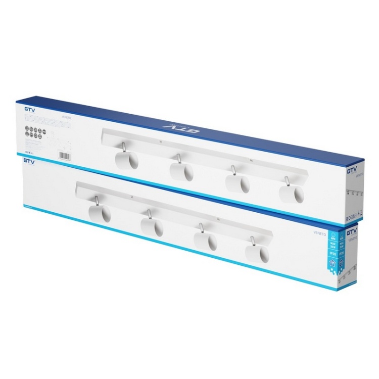 Oprawa sufitowa VENETO podtynkowa 4xGU10 IP20 biała GTV opakowanie
