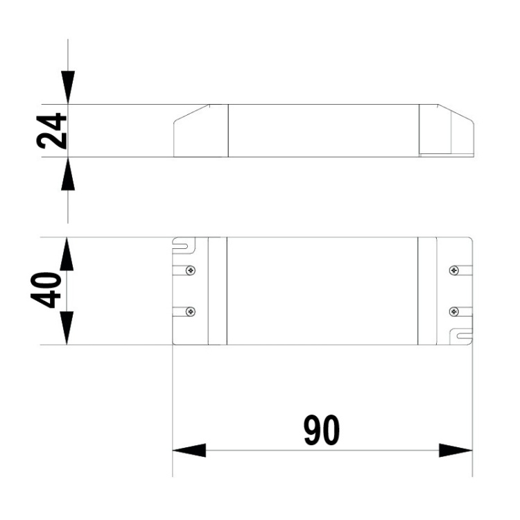 Zasilacz LED PRO+ 6W 12V DC 0,5A IP20 GTV wymiary