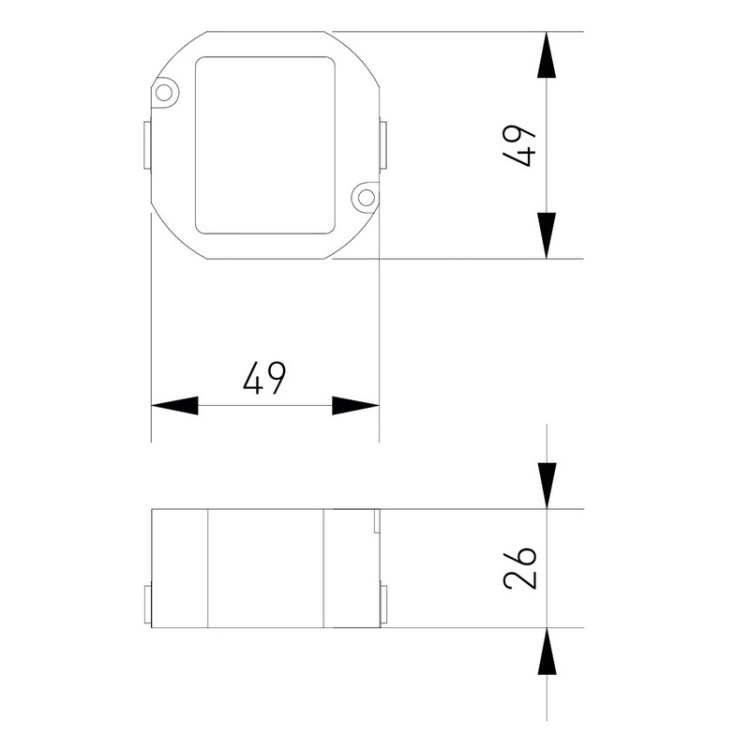 Zasilacz LED dopuszkowy 15W 12V 1,25A IP20 GTV wymiary