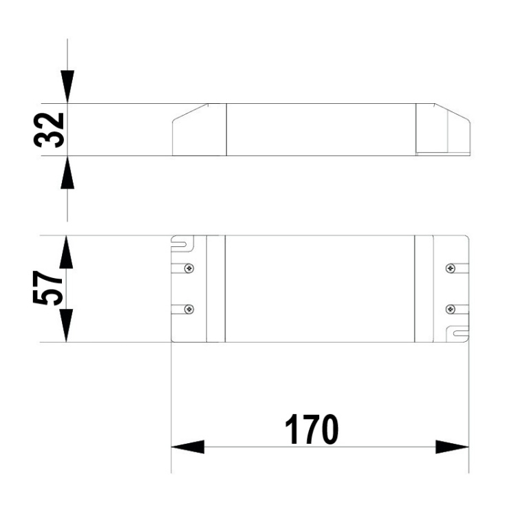 Zasilacz LED PRO+ 80W 12V DC 6,66A IP20 GTV wymiary