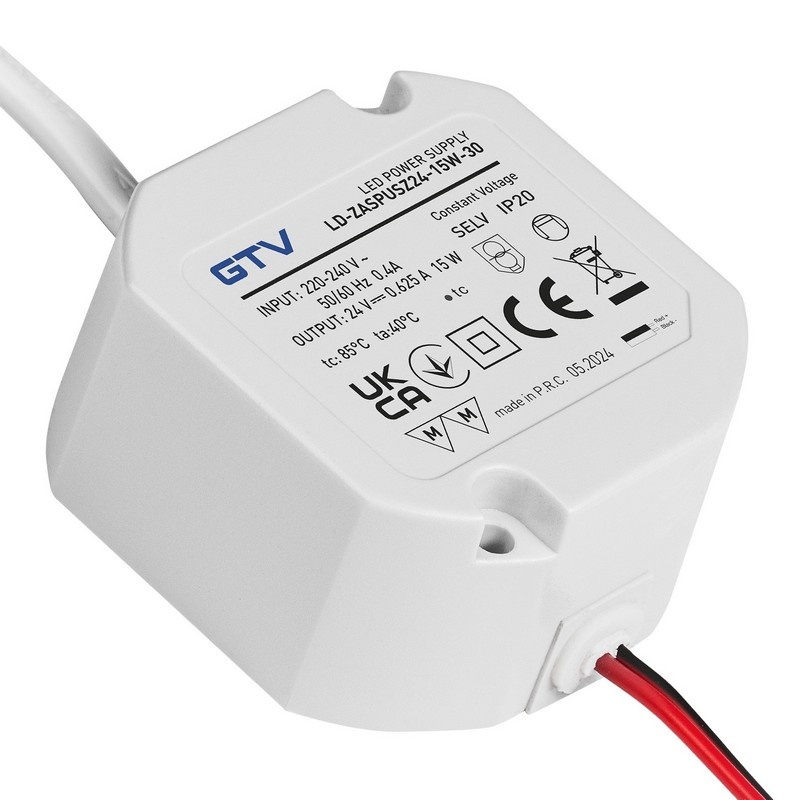 Zasilacz LED dopuszkowy 15W 24V 0,625A IP20 GTV