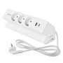 Gniazdo meblowe BASCO ładowarka USB przewód 1,5m 3x2P+Z 2xUSB schuko białe z przewódem