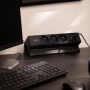 Gniazdo meblowe BASCO ładowarka USB przewód 1,5m 3x2P+Z 2xUSB czarne zastosowanie na biurku