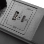 Gniazdo meblowe BASCO ładowarka USB przewód 1,5m 3x2P+Z 2xUSB czarne zbliżenie