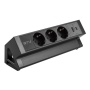 Gniazdo meblowe BASCO ładowarka USB przewód 1,5m 3x2P+Z 2xUSB schuko czarne