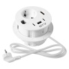 Gniazdo meblowe RONDO ładowarka USB przewód 1,5m 1x2P+Z 3xUSB 1xHDMI 1xRJ45 schuko białe