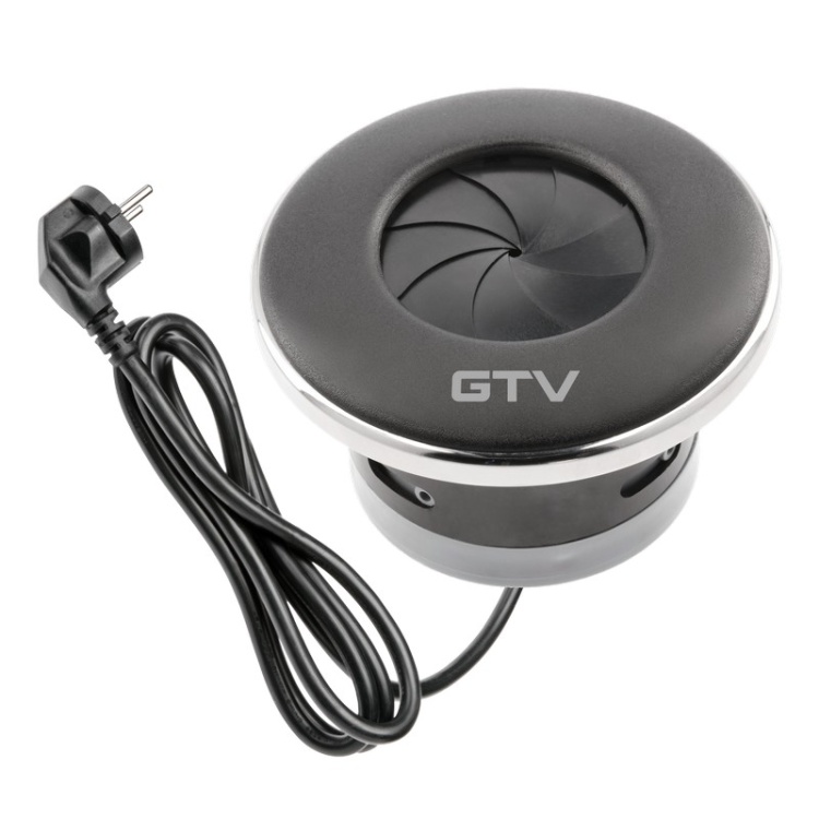 Gniazdo wpuszczane SHUTTER z przesłoną przewód 1,5m 1x2P+Z schuko czarne zamkniete