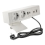 Gniazdo meblowe BAR ładowarka USB przewód 1,5m 2x2P+Z 2xUSB 1xHDMI 1xRJ45 schuko białe