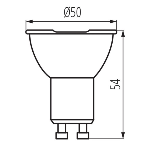Żarówka LED IQ-LEDEX GU10 2,5W 450lm b. ciepła 3000K Kanlux 33749 wymiary