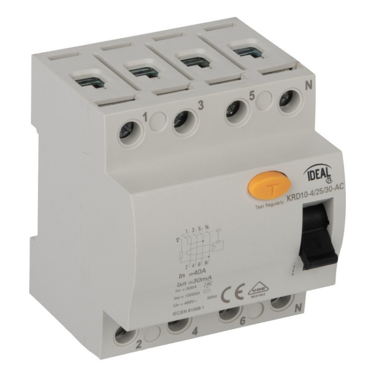Wyłącznik różnicowoprądowy 4P KRD10-4/40/30-AC Ideal 38741