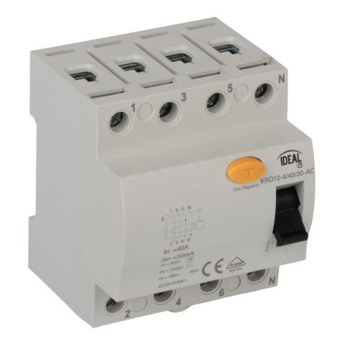 Wyłącznik różnicowoprądowy 4P KRD10-4/25/30-AC Ideal 38737