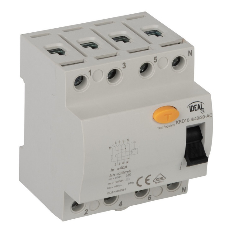 Wyłącznik różnicowoprądowy 4P KRD10-4/25/30-AC Ideal 38737