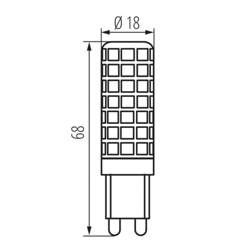 Żarówka LED G9 7W 950Im biała ciepła 3000K Miledo 31522 wymiary