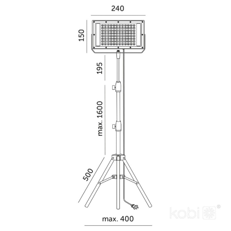 Lampa do roślin LED FIRON 45W Kobi Design wymiary