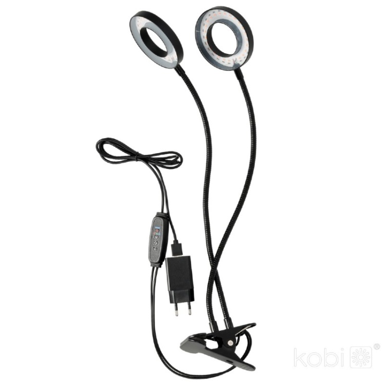 Lampa do roślin LED VITARO RING 2 CLIP 8W Kobi Design zestaw