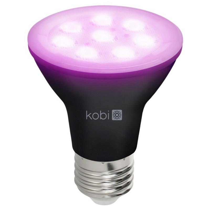 Żarówka do roślin LED PLANTY B 7W E27 1200K czarna Kobi Design zaświecona