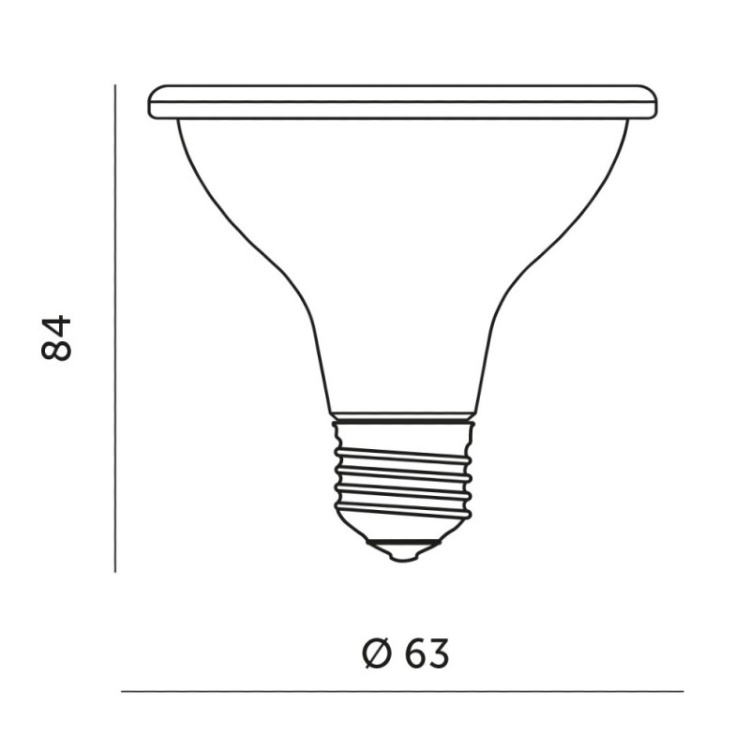 Żarówka do roślin LED PLANTY W 7W E27 1200K biała Kobi Design wymiary