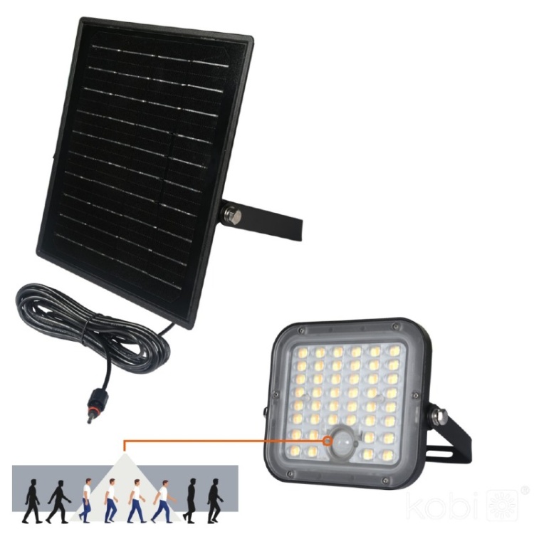 Naświetlacz Solar LED MHCS 10W 2CCT IP65 Kobi Premium czujnik ruchu