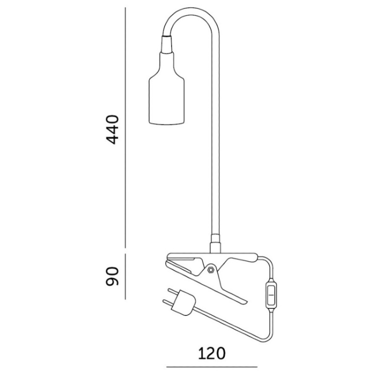 Lampka biurkowa PLANTY CLIP B 1xE27 czarna Kobi Design wymiary