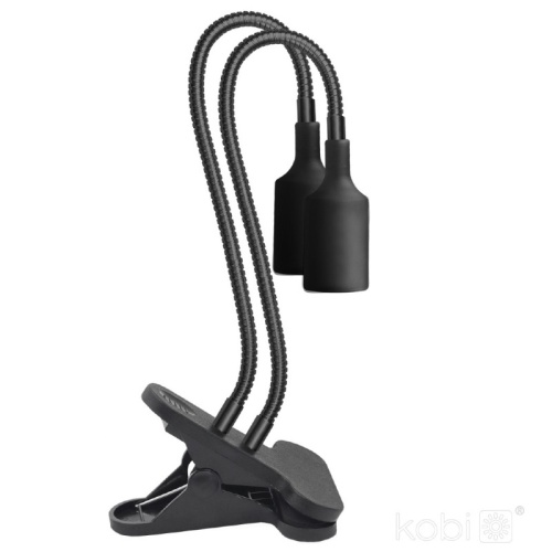 Lampka biurkowa PLANTY CLIP B DUO 2xE27 czarna Kobi Design