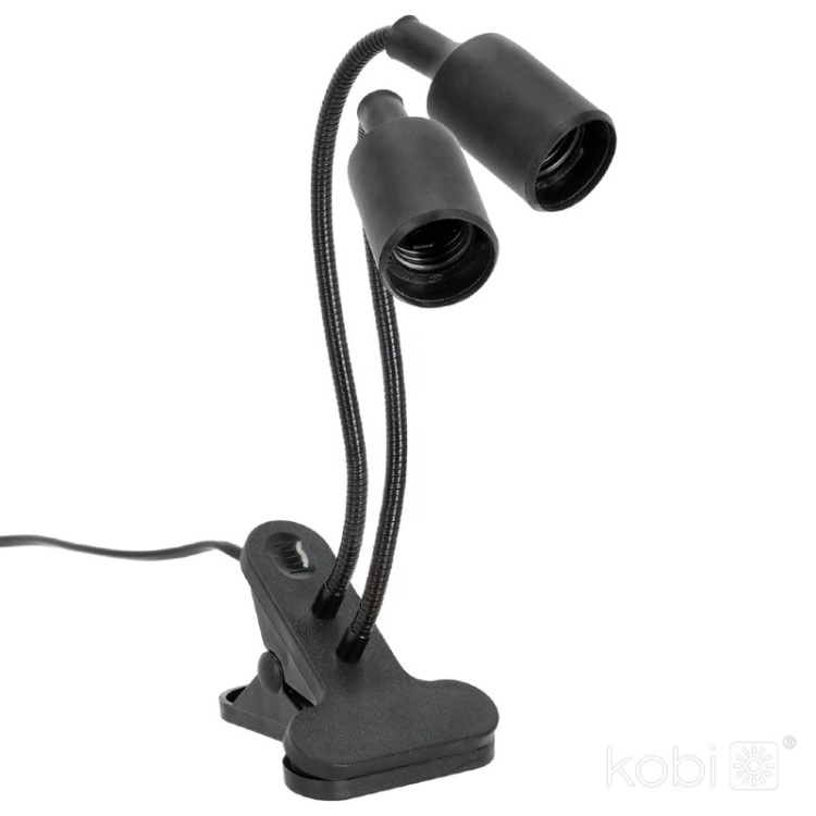 Lampka biurkowa PLANTY CLIP B DUO 2xE27 czarna Kobi Design regulowana