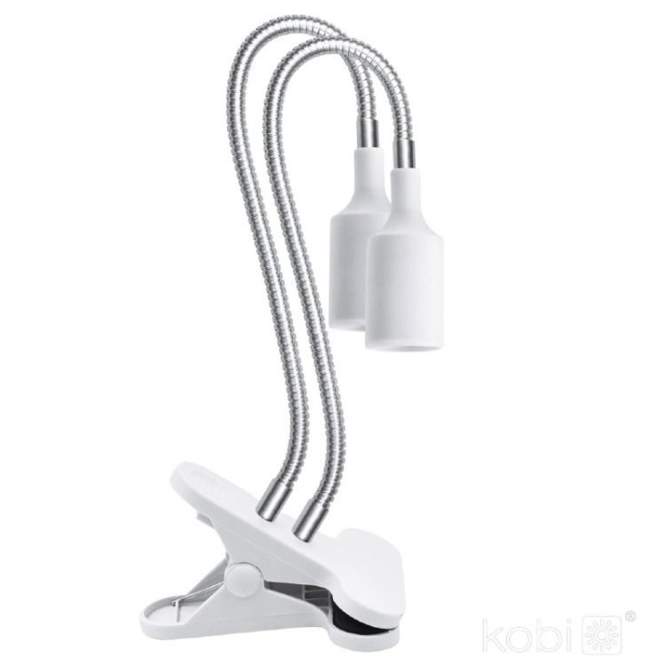 Lampka biurkowa PLANTY CLIP W DUO 2xE27 biała Kobi Design