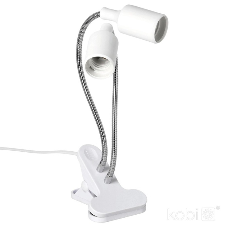 Lampka biurkowa PLANTY CLIP W DUO 2xE27 biała Kobi Design regulowana