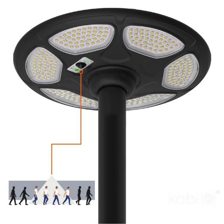 Oprawa parkowa Solar LED SOLSUMI 25W 4000K IP54 Kobi Premium czujnik