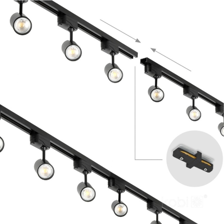 Zestaw szynoprzewód 1-obwodowy NEXTRACK GO 4xGU10 1m czarny Kobi łączenie