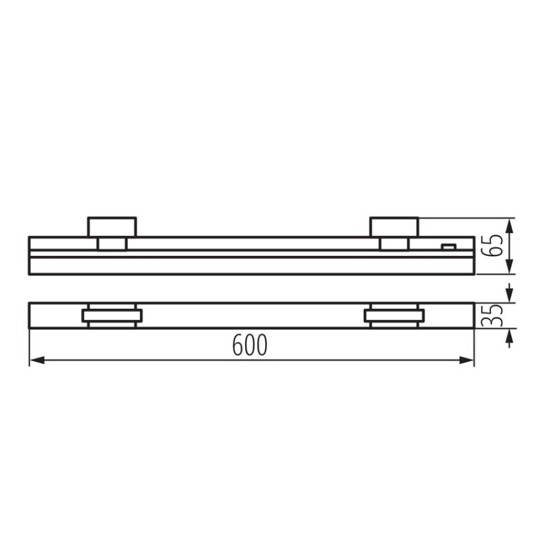 Oprawa LTL-E LED na szynoprzewód TEAR 15W 1500lm CCT czarna Kanlux 38397 wymiary
