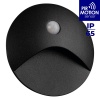 Oprawa przyschodowa LED EXIN 2.5W 4000K 50lm z czujnikiem PIR czarna okrągła IP65 Kanlux 39136