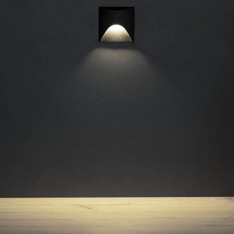 Oprawa przyschodowa LED EXIN 2.5W 4000K 50lm czarna kwadratowa IP65 Kanlux 39139 sposób rozświetlenia