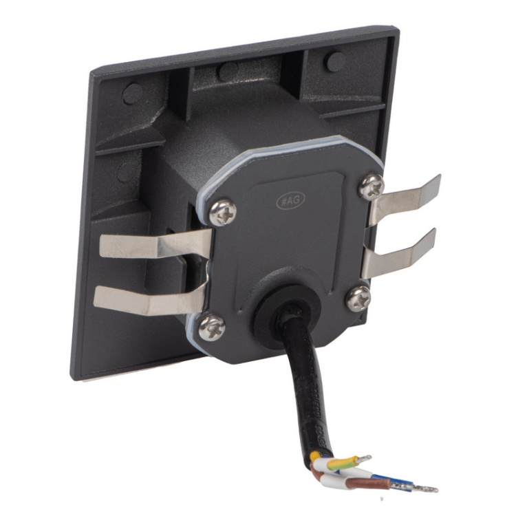 Oprawa przyschodowa LED EXIN 2.5W 4000K 50lm z czujnikiem PIR szara kwadratowa IP65 Kanlux 39143tył