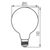 Żarówka LED XLED G95 E27 7.8W 1055lm 4000K 320° Kanlux wymiary