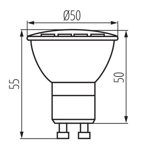 Żarówka LED TEDI MAXX GU10 9W 900lm b. neutralna 4000K 120º Kanlux 23414 wymiey