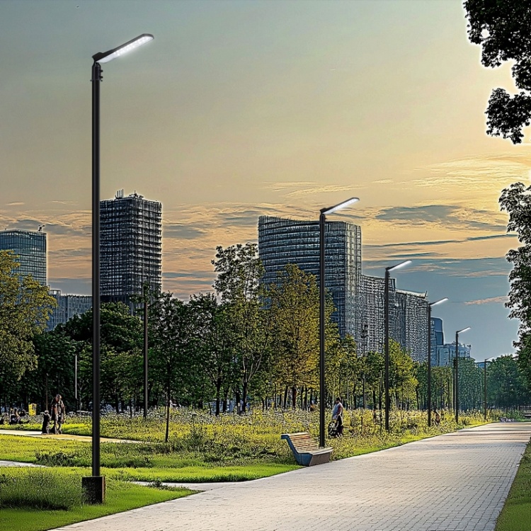 Lampa uliczna LED STREETOS SLIM 50W czarna – zastosowanie w parku