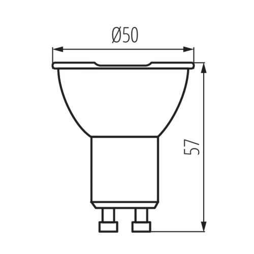 Żarówka LED IQ-LED GU10 6.5W 535lm b. ciepła 2700K CRI95+ 36º Kanlux wymiary