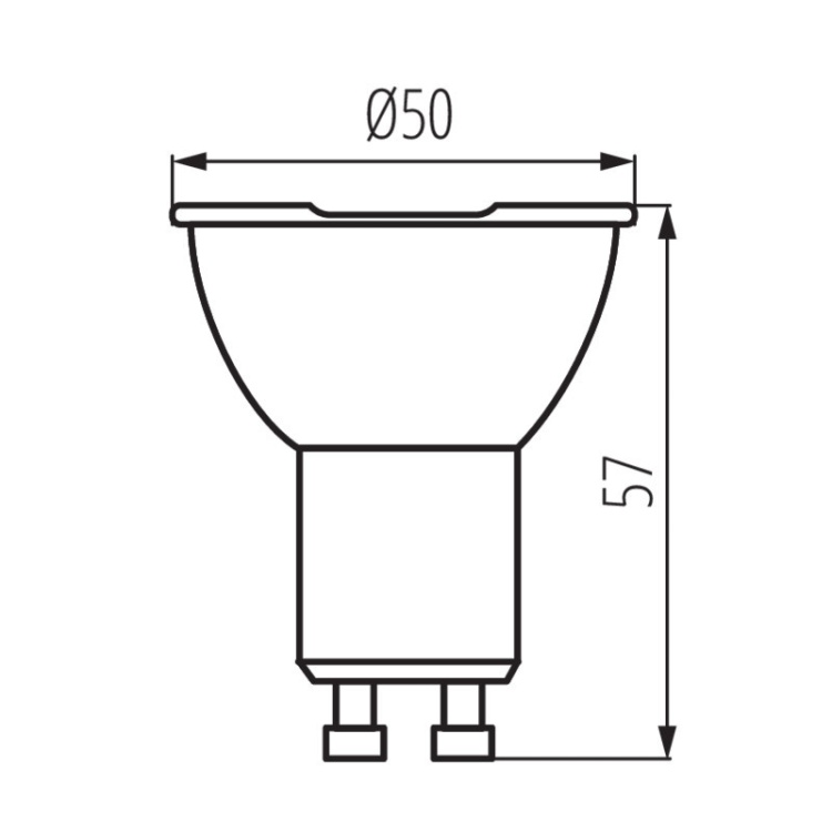 Żarówka LED IQ-LEDDIM GU10 7W 495lm b. neutralna 4000K CRI95+ 110º Kanlux wymiary