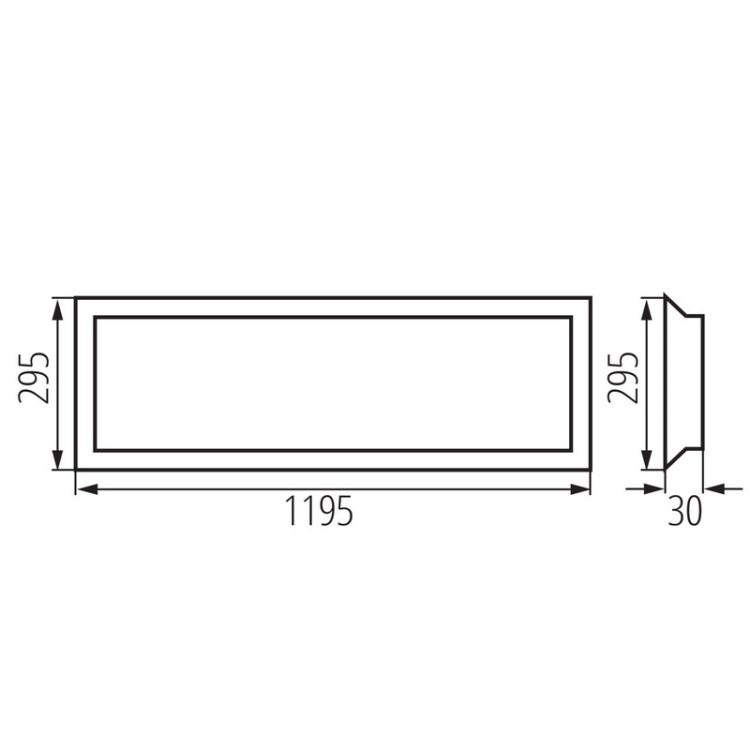 Panel LED BLINGO 40W 3800lm 4000K Ra95+ IP20 podtynkowy – bez zasilacza w komplecie, niskie olśnienie Kanlux 39171 wymiary
