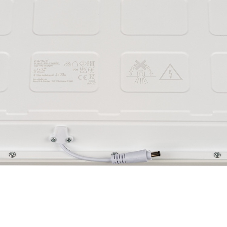 Panel LED BLINGO 40W 3800lm 4000K Ra95+ IP20 podtynkowy – bez zasilacza w komplecie, niskie olśnienie Kanlux 39171 tył