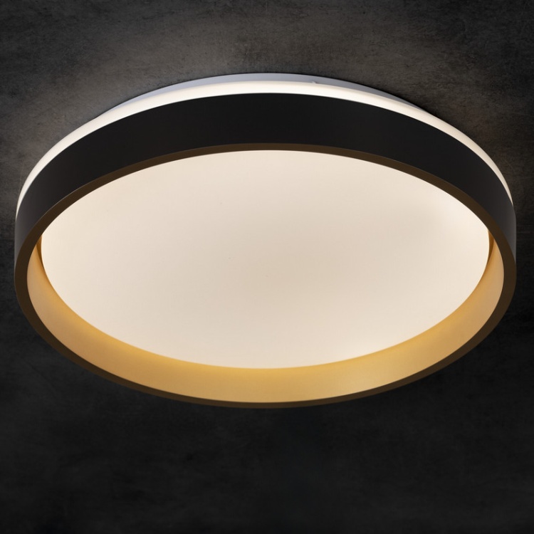 Plafon sufitowy LED SOLN 25W CCT 1460lm ściemnialna czarno-złoty Kanlux barwa ściemniona