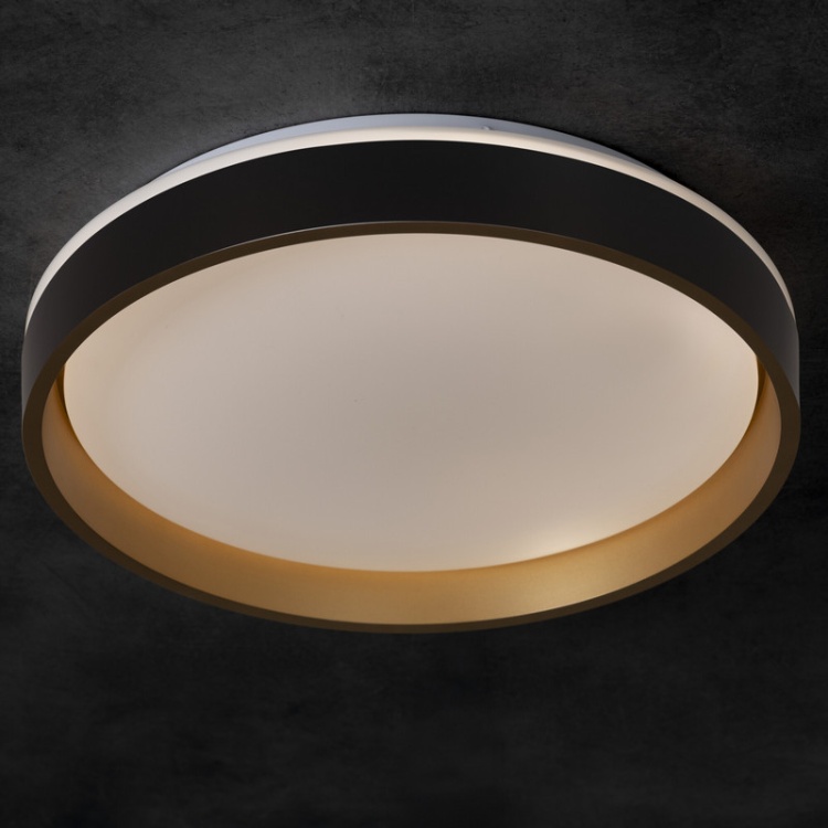 Plafon sufitowy LED SOLN 25W CCT 1460lm CRI90 ściemnialna czarno-złoty Kanlux barwa ściemniona