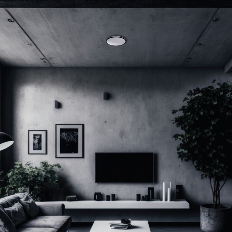 Plafon LED z pilotem ARVOS 37W CCT 2680lm ściemnialna ∅500 czarny Kanlux aranżacja