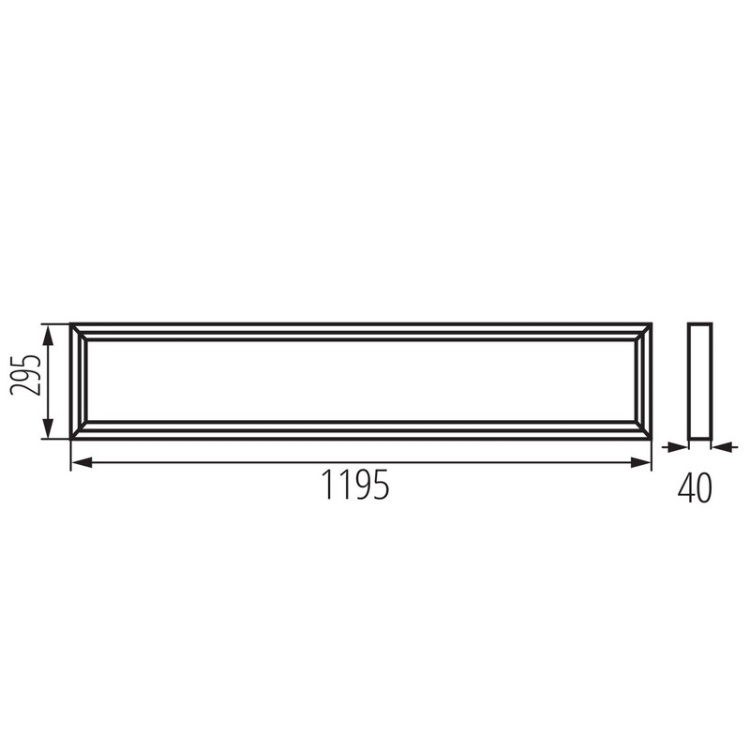 Panel LED BLINGO U SR 34W 4080lm 4000K CRI90 120x30 IP20 natynkowy - niskie olśnienie Kanlux 39173 wymiary