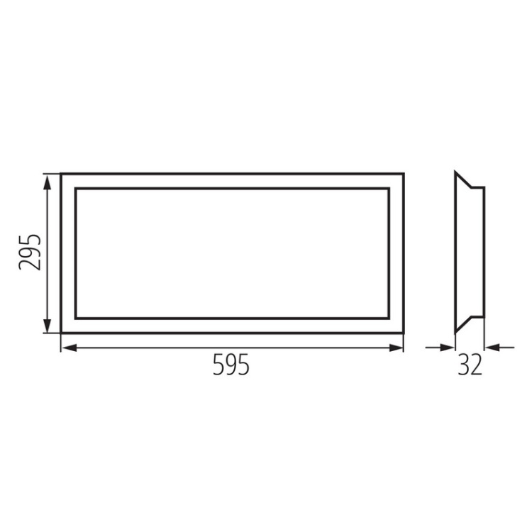 Panel LED BLINGO UIP 24W 3000lm 4000K CRI90 60x30 IP54 podtynkowy – bez zasilacza w komplecie, niskie olśnienie Kanlux wymiary